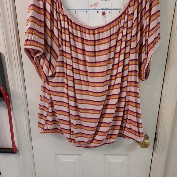NWT Lane Bryant Striped Square Tie Neck Top in Size 26/28 - Picture 9 of 12